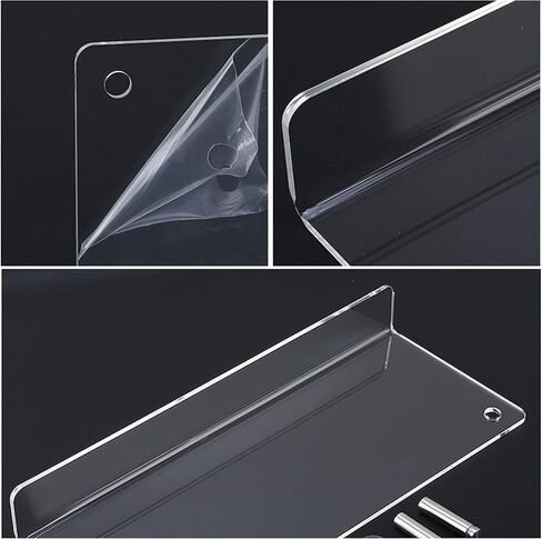 lesolar 4Pcs Wall Mount Magazine Holder Clear Acrylic Brochure Holder Hanging Bookshelf Magazine Rack Literature Book Storage Organizer for Office Waiting Room Church Coffee Shop Home in Kuwait