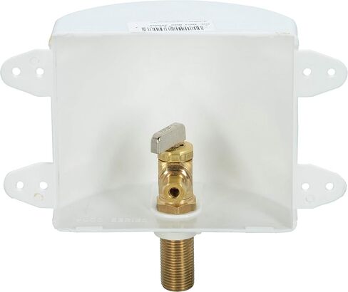 صندوق مخرج صانعة الثلج المربع من Water-Tite 88017 - صمام محلي نحاسي ربع دورة، وصلة عرق 1/2 بوصة، بلاستيك أبيض in Kuwait