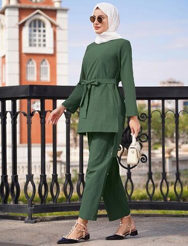 IBAKOM Muslim Clothes for Women Modest Abaya Button Down Robe Afghan Loose Pant Dubai Attire Islamic Plus Size Boho Caftan in Saudi Arabia