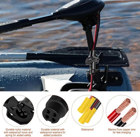 4 أسلاك توصيل محرك التصيد ووعاء 12-24 فولت 10 مقياس مقاوم للماء محرك التصيد موصل سريع متوافق مع القوارب البحرية والزوارق in Kuwait