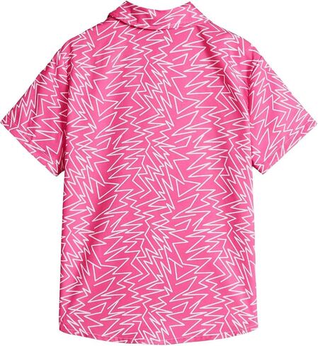 OYOANGLE Boy's Graphic Print Short Sleeve Button Down Collared Neck Summer Shirts Tops in Saudi Arabia