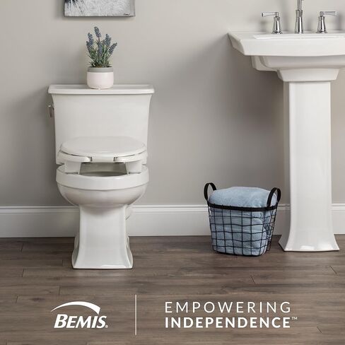 Bemis Steadfast 3" Raised Toilet Seat with Open-Front, Hinges that Never Loosen, Elongated in Kuwait