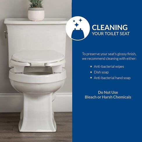 Bemis Steadfast 3" Raised Toilet Seat with Open-Front, Hinges that Never Loosen, Elongated in Kuwait