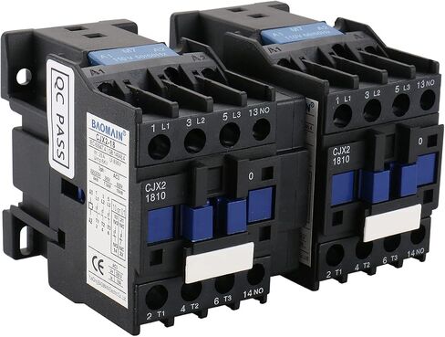Baomain AC Contactor مع Interlock CJX2-1810 110VAC 25A 6KV 50/60 هرتز 660V 3 المرحلة 3-القطب 1NO عادة مفتوحة DIN السكك الحديدية جبل حزمة من 2 in Saudi Arabia