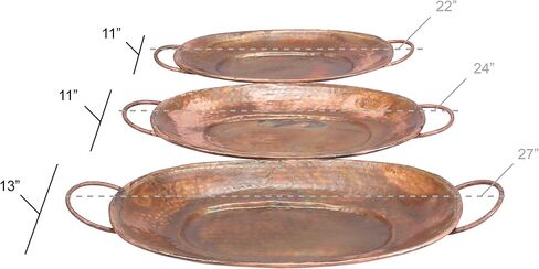 Deco 79 Rustic Metal Tray, 27"x24"x22", Copper in Saudi Arabia