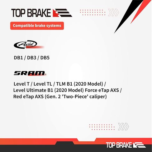 Top Brake Disc Road Bike Brake Pads for SRAM Level Ultimate/Red/AXS Force Road and XC MTB Brake Set |Road Bike,Gravel MTB|Ceramic Compound,Silent Option,Performance Version, Red (PIN Included) in Kuwait