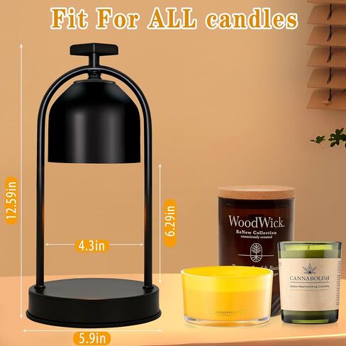 Candle Warmer Lamp with 2 Bulbs,Electric Candle Warmer with Timer,Christmas Gifts for Candle Lovers,Dimmable Candle Lamp,Compatible with Various Candles, Candle Holders for Home Decor,Black in Saudi Arabia