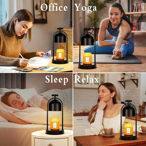 Candle Warmer Lamp with 2 Bulbs,Electric Candle Warmer with Timer,Christmas Gifts for Candle Lovers,Dimmable Candle Lamp,Compatible with Various Candles, Candle Holders for Home Decor,Black in Saudi Arabia