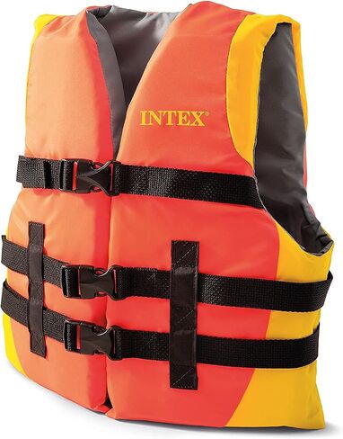 INTEX Adjustable Life Jacket: Perfect for Boating and Water Sports – Durable Nylon – Breathable Straps with Buckles – Coast Guard Approved Type III PFD – Sporty Design in Saudi Arabia