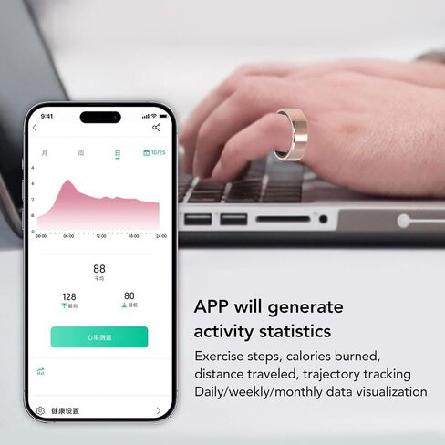 أجهزة تتبع اللياقة البدنية للنساء، حلقات ذكية للرجال، حلقة تتبع الصحة لمعدل ضربات القلب وتتبع النوم، حلقة تتبع اللياقة البدنية مقاومة للماء، عداد الخطى in Saudi Arabia