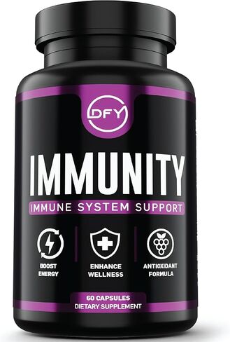 DFY Immune Support Capsules - with Elderberry Sambucus, Vitamin C, Sambucus Elderberry, Vitamin D3 5000 IU, Zinc, and Ginger in Saudi Arabia
