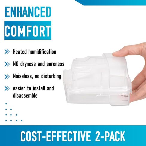 2 Pack Enhanced Comfort Replacement Water Chambers for AirSense 11 and AirCurve 11 Water Tanks Supplies Heated Humidifiers in Saudi Arabia