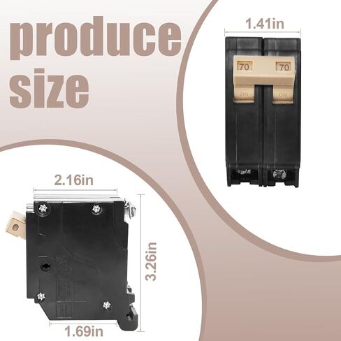 270 2-Pole 70-Amp Circuit Breaker 120/240V, 10 KAIC, Type 3/4-Inch Circuit Breaker, Load Centers in Saudi Arabia