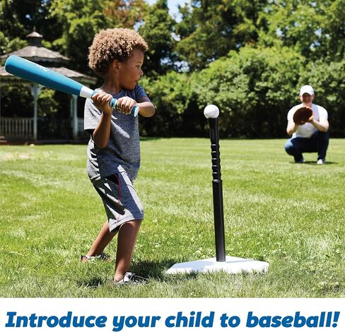 Kidoozie EZ-Adjust T-Ball Set - Height-Adjustable T-Ball Set for Kids - Soft Foam Bat and 3 Tee Balls Included, Medium in Saudi Arabia
