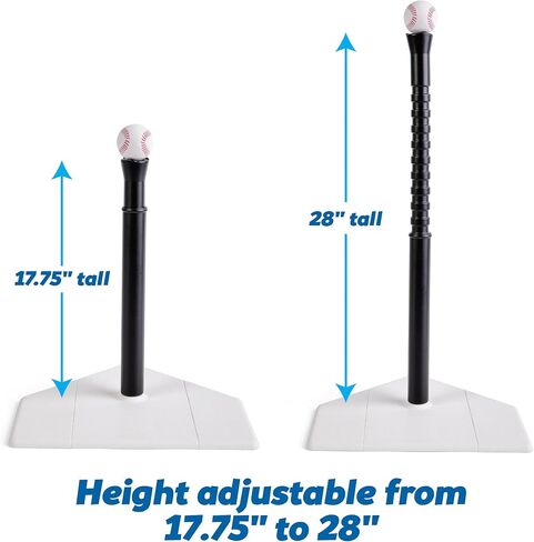 Kidoozie EZ-Adjust T-Ball Set - Height-Adjustable T-Ball Set for Kids - Soft Foam Bat and 3 Tee Balls Included, Medium in Saudi Arabia