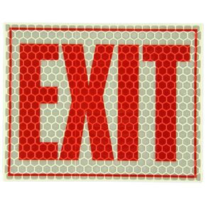 Cyalume Cyflect Glow in the Dark and Reflective Emergency Exit Sign, 8 Inches x 10 Inches, Adhesive Backing