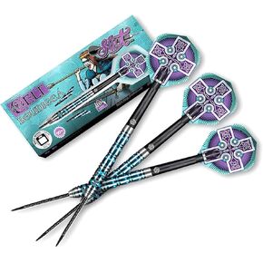 Shot Darts Steel Tip, Celt Boudicca (23g/24g/25g/26g), 90% Tungsten Barrel, Front Balanced, Handcrafted Professional Dart Set & Flights Made in New Zealand, Metal Tip for Bristle Dartboard