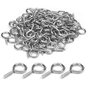 MroMax 25PCS 0.83" Eye Screw Self-Tapping Screws Blue Zinc Plated Screw-in Ceiling Hooks Hanging Hooks Mug Hooks Plant Hooks Open End Eye Bolt Hooks for Home, Office and Workplace