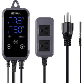 Temperature Controller Thermostat Voltage 110V Control 10A Load Digital 2-Stage Outlet Heating Cooling Mode for Homebrew Fermenter Greenhouse Terrarium – Compare