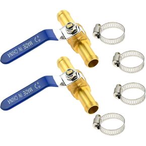 مجموعة صمامات كروية للخرطوم النحاسي، قطعتان من صمام إغلاق خرطوم السخان 5/8 بوصة مع مشابك من الفولاذ المقاوم للصدأ، صمام كرة هواء بارب نحاسي لإيقاف وقود الغاز والماء وأنابيب Pex مقاس 16 مم in Kuwait