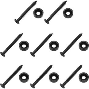 8 Sets Electric Guitar Bass Neck Mounting Screws 44.5x 4.5mm Metal Ferrule Bolt Joint Bushings Bolts for Electric Acoustic Guitar Bass, Black