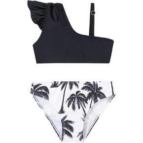 ملابس سباحة للفتيات الصغيرات ملابس سباحة مكشكشة للأطفال مكونة من قطعتين لباس سباحة بيكيني للشاطئ in Kuwait