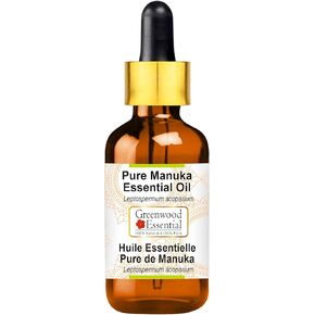 Pure Manuka Essential Oil (Leptospermum scoparium) with Glass Dropper Steam Distilled 5ml (0.16 oz)