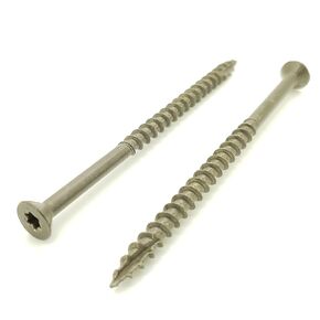 100 Qty #10 x 3-1/2" Inch Dark Tan Fence & Deck Screws | Torx Star Drive | Bit Included (BCP930)