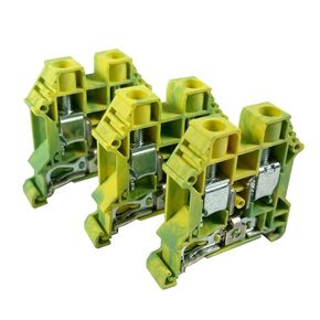 Dinkle DK10N-PE DIN Rail Terminal Ground Block Screw Type UL 6-16AWG, Pack of 3