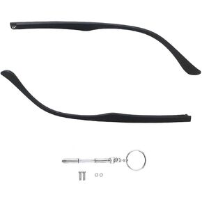 Glasses Replacement Arms Legs, Eyeglasses Temples Frame Replacements, DIY Temples for Glasses with Screws and Screwdriver, Black