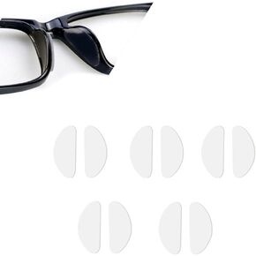 5 Pairs Glasses Support Nose Pad Glasses Nose Pad Soft Silicone Self-Adhesive Nose Pad Antiskid Nose Pad Suitable Sunglasses, Glasses, Children'S Glasses (Transparent/1mm)
