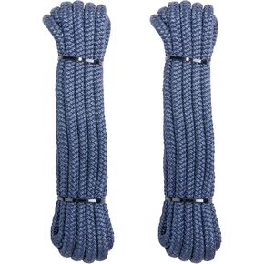CHANGE MOORE Dock Lines Nylon Rope Dock Lines for Boats Double Braided 4 Pack 15' Boat Accessories Nylon Rope 3/8 inch Diameter Marine Rope (Navy Blue, 15'-3/8")