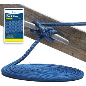 5/8" x 20' - Royal Blue Durable Double Braided Nylon Dock Line - for Boats Up to 45' - Long Lasting Mooring Line - Strong Nylon Dock Lines for Boats - Marine Grade Sailboat Docking Line