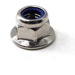 M6 Nylon Lock Nut 304 Stainless Steel Flange Nut Inserts Hex Lock Nuts (Pack of 50)
