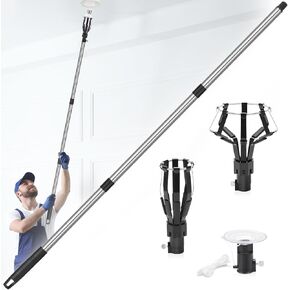 12FT Light Bulb Changer for High Ceilings, Light Bulb Changer with Baskets and Suction Cup, High Reach Light Bulb Changer with pole - Light Bulb Removal Tool