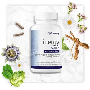 BB Company inergySLEEP | Natural Sleep Supplement & Sleep Aid for Deep Sleep | Magnesium, Valerian, GABA, Black Cohosh, Holy Basil, Passion Flower | Packaging Vary | Formerly Better Body Co.