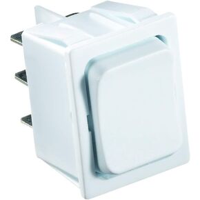 RV Designer S475, Rocker Switch, 5 Amp, Momentary On / Off Momentary On, DPDT, White, DC Electrical