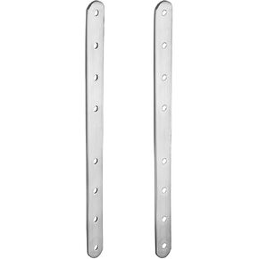 245x20x3mm(LxWxT) Flat Straight Brace Plate -2Pack- Good for Furniture Repairing - Stainless Steel Brace Plate - Silver Tone