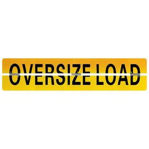 Oversize Load Sign 12" x 60" Hinged Aluminum Wide Load Banner for Trucks and Trailers