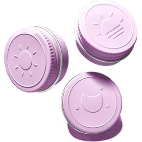 Extra Small Single Pill Box for Purse (3 Pack), Aluminum Screw Top Pill Container, 3 Times a Day Portable Waterproof Single Pill Case for Vitamins, Fish Oils, Supplements (Light Purple)