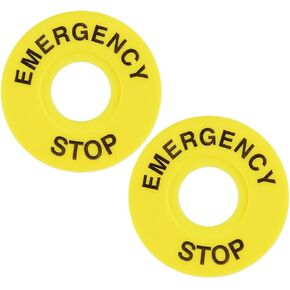 uxcell 2 Pcs 22mm Inner Diameter Emergency Stop Sign For Push Button Switch Replacement