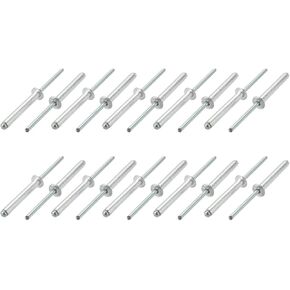 uxcell 20 Pcs 5mm x 35mm Aluminum/Steel Open End Blind Rivets