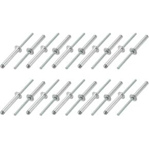 uxcell 20 Pcs 5mm x 30mm Aluminum/Steel Open End Blind Rivets