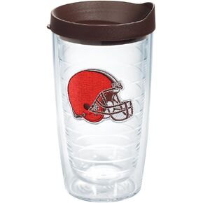 Tervis NFL Cleveland Primary Logo Tumbler with Emblem and Brown Lid, 16 oz, Clear