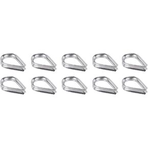 PATIKIL 1/8" Wire Rope Thimbles, 10 Pcs Wire Rope Rigging 316 Stainless Steel Thimble for 2mm Diameter Loop Lifting Cable