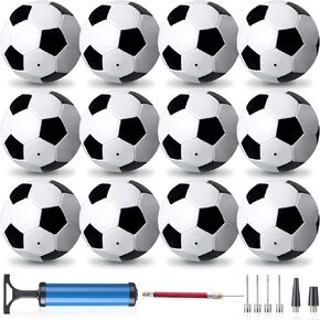 Yunsailing 12 Pack Sports Soccer Balls Size 5 with Pump for Youth Kids Girls Boys Adults, Black and White