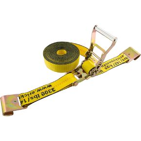Erickson 78527 2" x 27' 10,000 lbs Load Limit Ratcheting Tie-Down Strap with Flat Hooks , Yellow