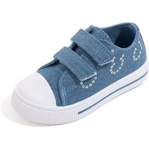 Unisex Anti-Slip Sneakers Kids Easy Fasten Shoes Toddler Casual Lightweight Canvas Shoes for Girls Boys