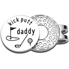 Golf Ball Marker Dad Gifts for Birthday Christmas from Daughter Son Funny Golf Gifts for Men Golfing Gifts for New Dad Stepdad Golf Lover Father’s Day Best Dad by Par Golfer Magnetic Hat Clip