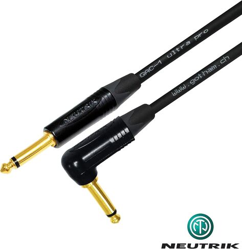 15 قدم - Gotham GAC-1 Ultra Pro - كابل أداة جيتار باس ممتاز منخفض الغطاء (21 pf/F) - مع موصلات TS ذهبية مستقيمة إلى زاوية ¼ بوصة (6.35 مم) - مصنوع خصيصًا من أفضل الكابلات في العالم in Saudi Arabia